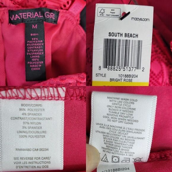 Material Girl Dress Sweetheart Bustier Netted Cutout Mini Fit & Flare Pink M - Picture 4 of 15